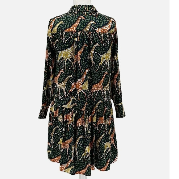 J. Crew Jenny Giraffe Drop Waist Long Sleeve Dress - Size XS (oversized) - Picture 4 of 8